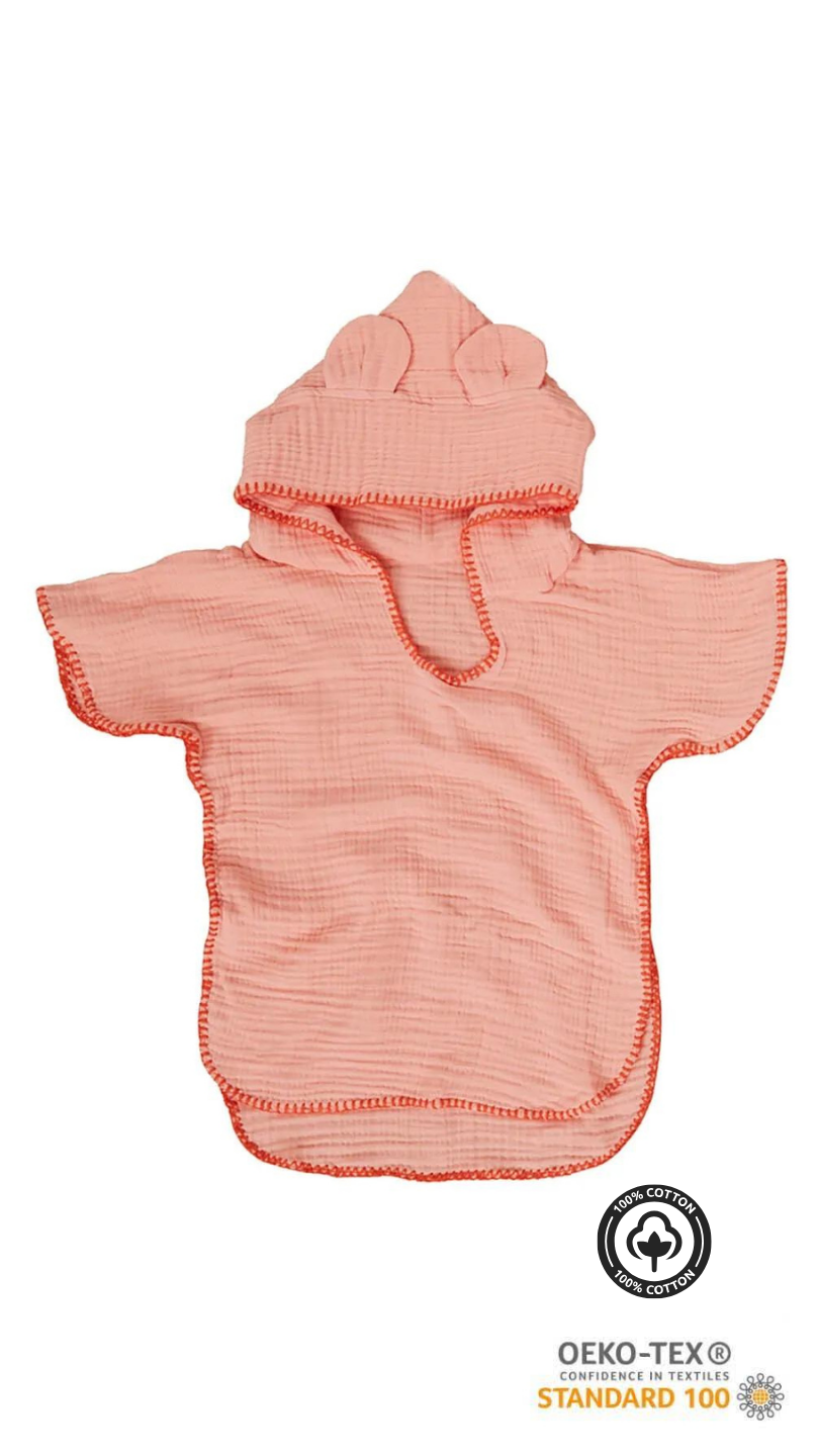 Premium 4-Layer Muslin Baby Pancho Set
