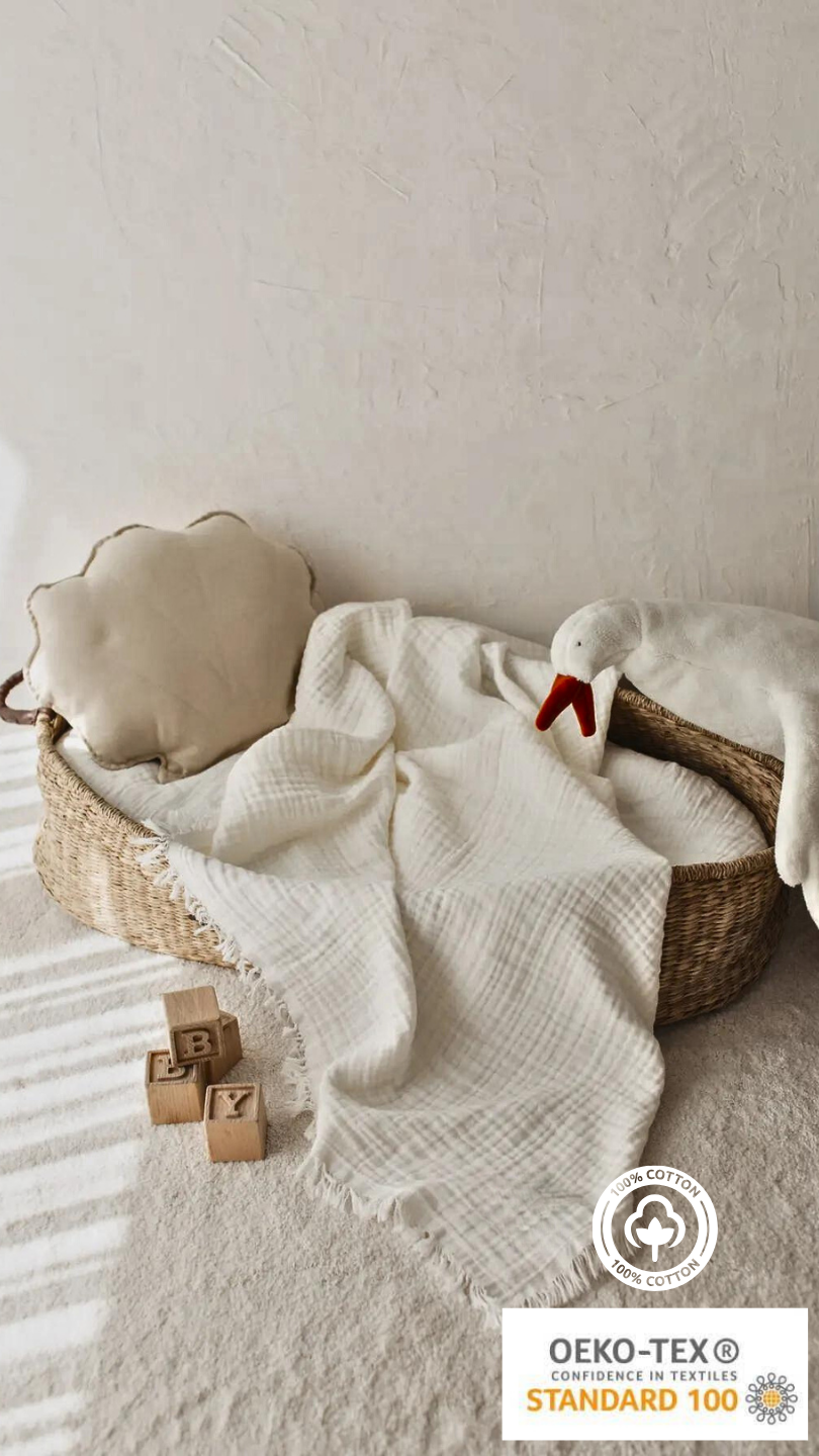 4-Layer Organic Muslin Cotton Gauze Blanket
