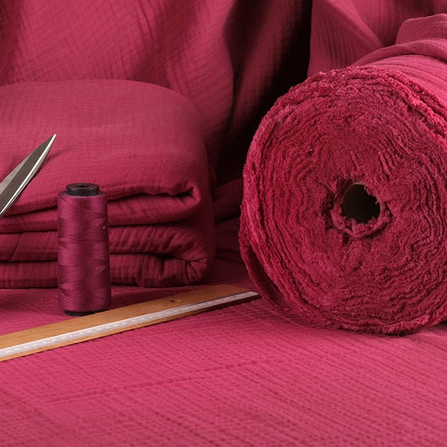 Fuchsia 4 Layer Muslin Crinkle Gauze Fabric