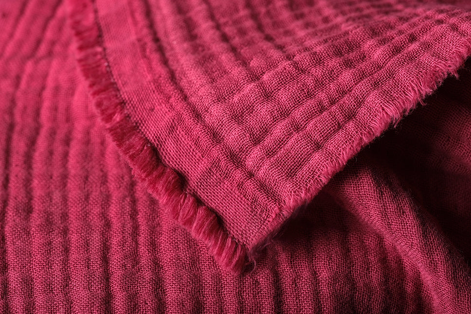 Fuchsia 4 Layer Muslin Crinkle Gauze Fabric
