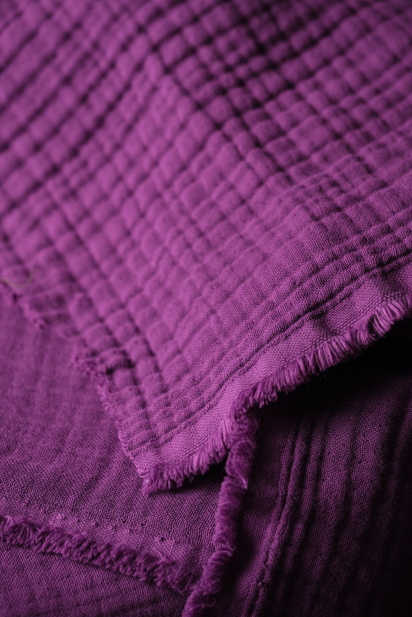 Purple 4 Layer Muslin Crinkle Gauze Fabric