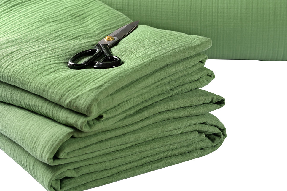 4 Layer Green Muslin Fabric