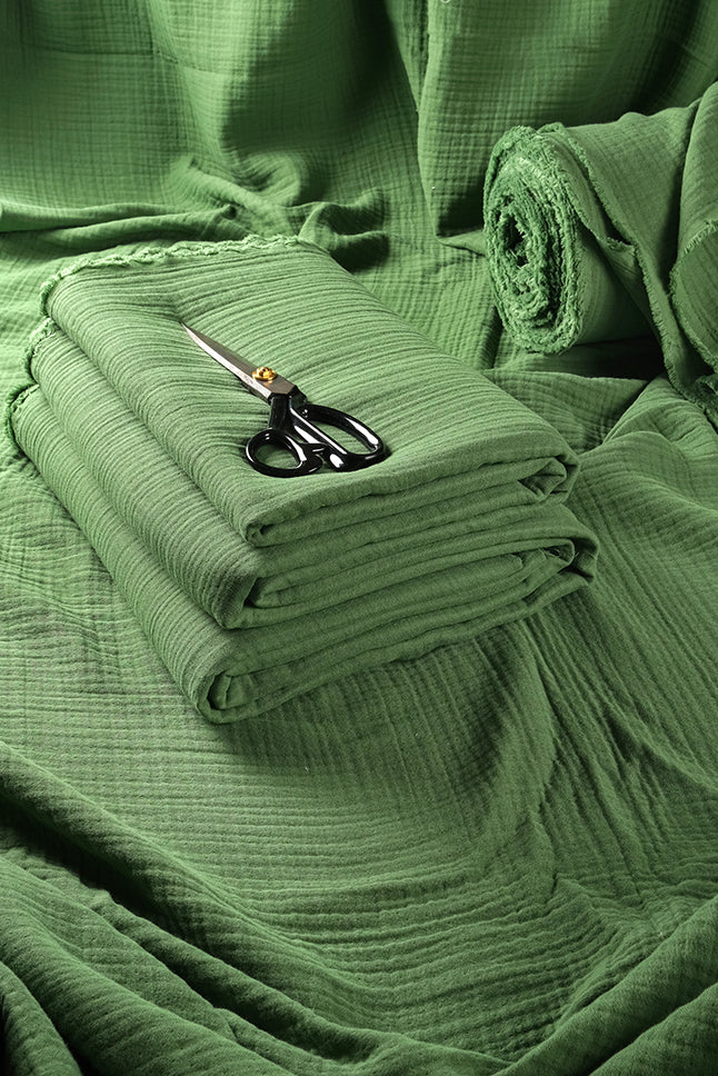 4 Layer Green Muslin Fabric
