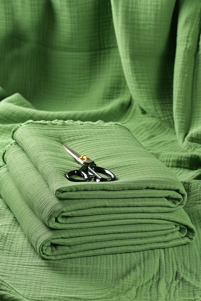 4 Layer Green Muslin Fabric