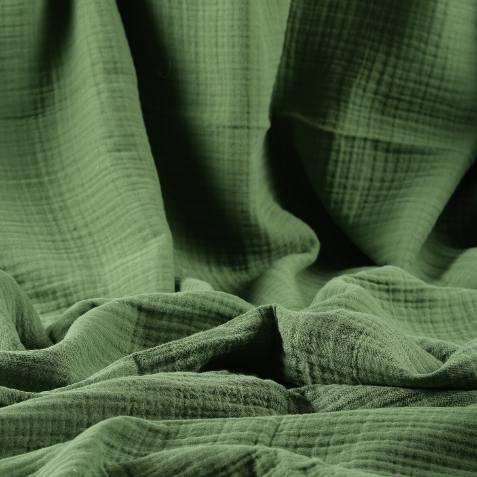 4 Layer Green Muslin Fabric