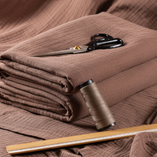 4-Layer Chocolate Muslin Fabric