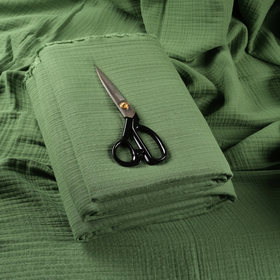 4 Layer Green Muslin Fabric