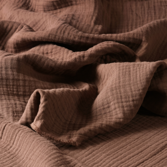 4-Layer Chocolate Muslin Fabric