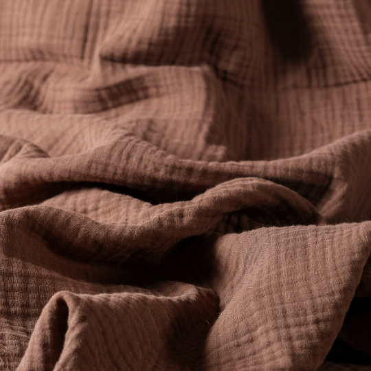 4-Layer Chocolate Muslin Fabric