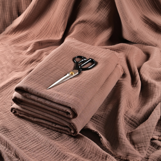4-Layer Chocolate Muslin Fabric