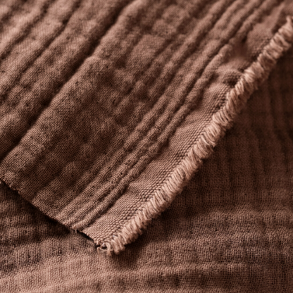 4-Layer Chocolate Muslin Fabric